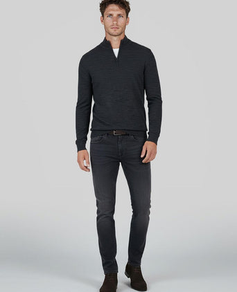 Suitable pine knit halve rits trui donkerblauw | Slim-fit