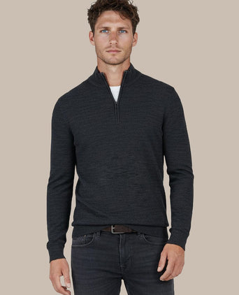 Pine knit halve rits trui donkerblauw