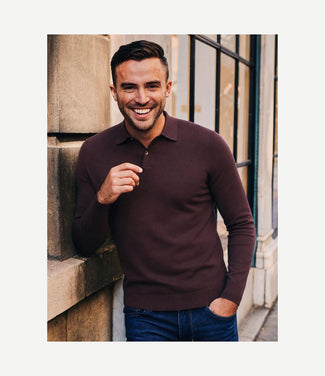 Compact cotton poloshirt bordeaux Compact cotton poloshirt bordeaux