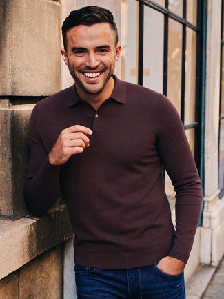 Compact cotton poloshirt bordeaux Compact cotton poloshirt bordeaux