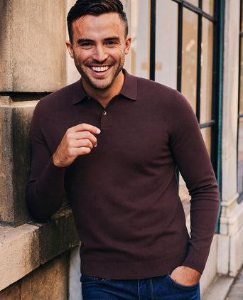 Compact cotton poloshirt bordeaux