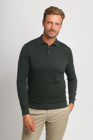 Compact cotton poloshirt donkergroen Compact cotton poloshirt donkergroen