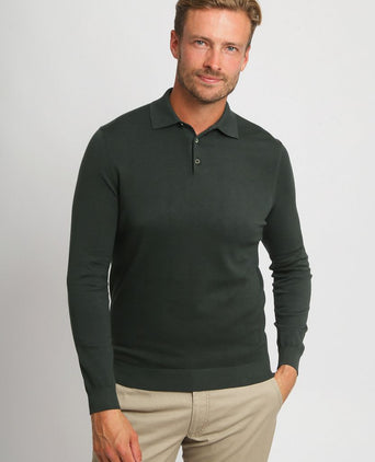 Compact cotton poloshirt donkergroen