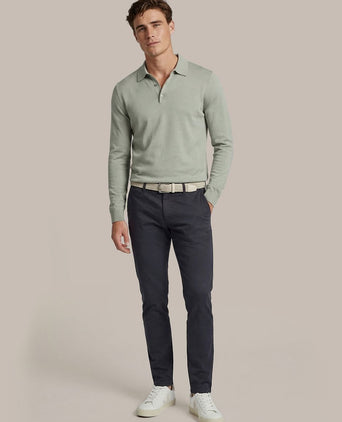 Compact cotton poloshirt lichtgroen