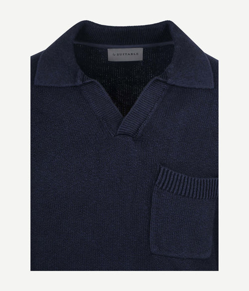 Raw trui riva knit donkerblauw