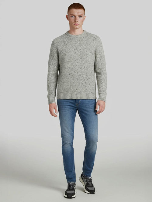 Trui donnegal tweed eco wool grijs