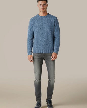 Trui donnegal tweed eco wool blauw
