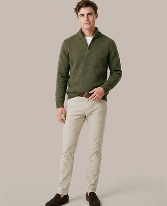 halve rits trui donnegal tweed eco wool groen