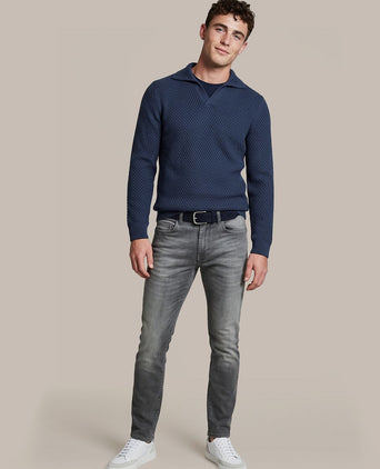 Trui riva heavy structure donkerblauw