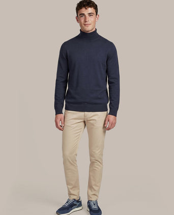 Compact cotton pullover turtle donkerblauw