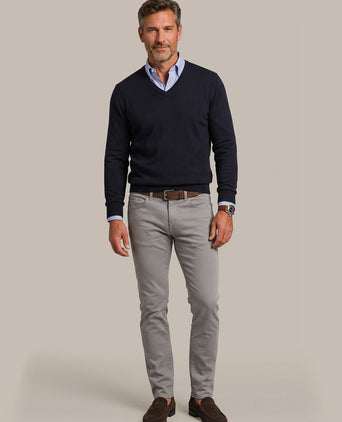 Trui cotton cashmere v-hals donkerblauw