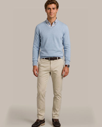 Trui cotton cashmere v-hals sky blue