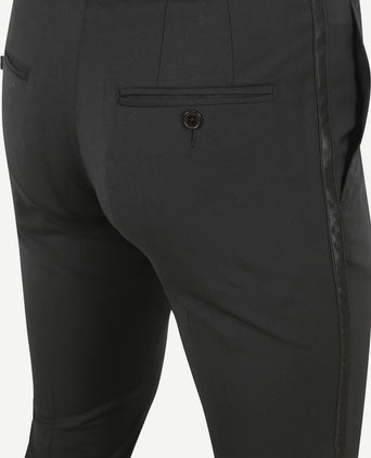 Rokkostuum broek wol blend zwart