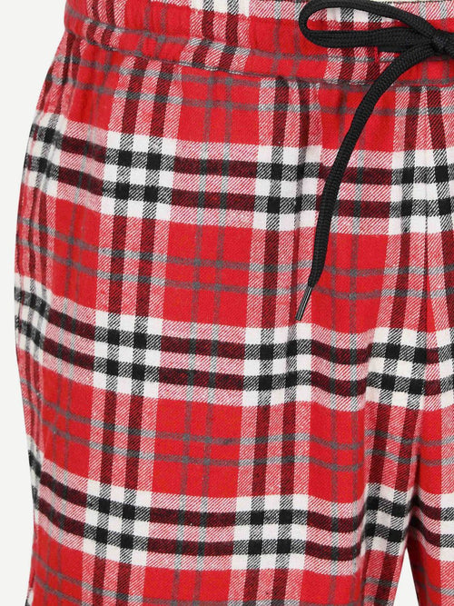 Loungebroek ruit rood
