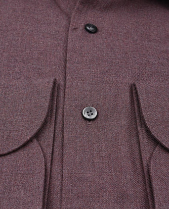 Overhemd brushed twill aubergine