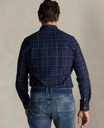 NZA shirt bruce waihi light flannel check icon donkerblauw | Regular-fit