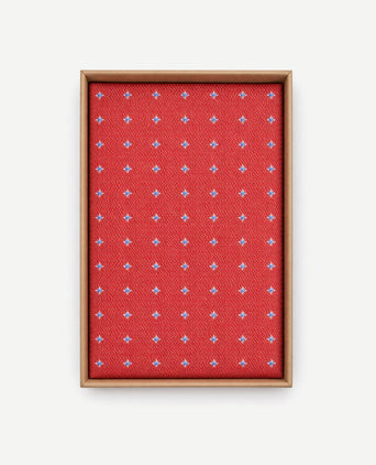 Zijde pochet blue star rood
