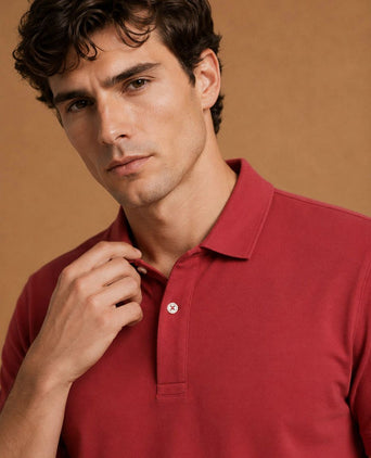 The James poloshirt rood