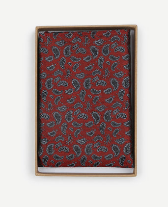 Zijde pochet paisley bordeaux