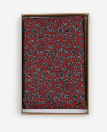 Zijde pochet paisley bordeaux
