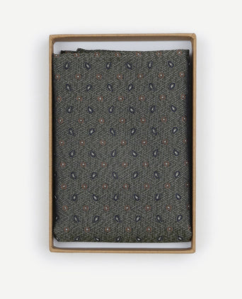Zijde pochet small paisley olive