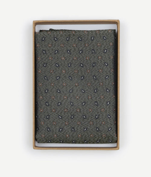 Zijde pochet small paisley olive