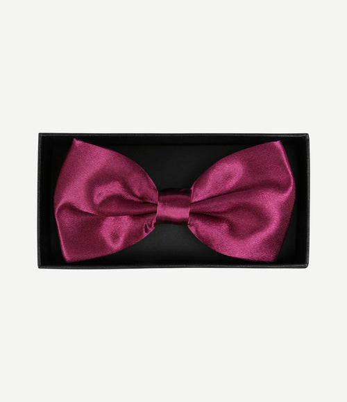 Satijnen strik aubergine rood
