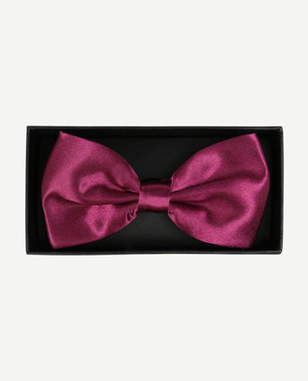 Satijnen strik aubergine rood