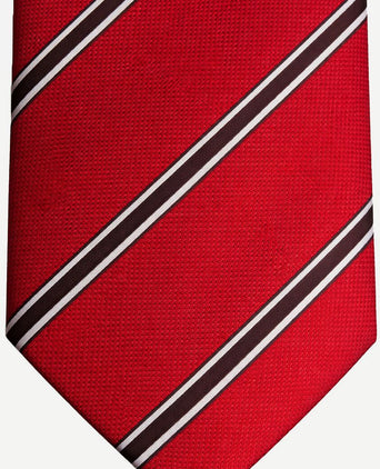 Stropdas zijde triple stripe rood