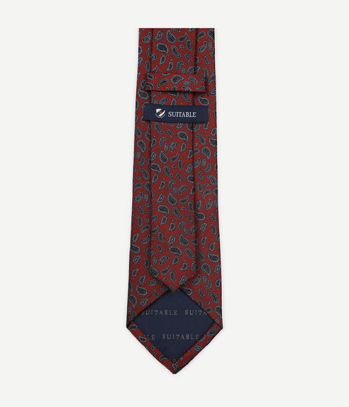 Stropdas zijde paisley bordeaux