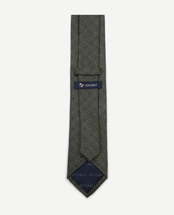 Suitable stropdas zijde small paisley olive