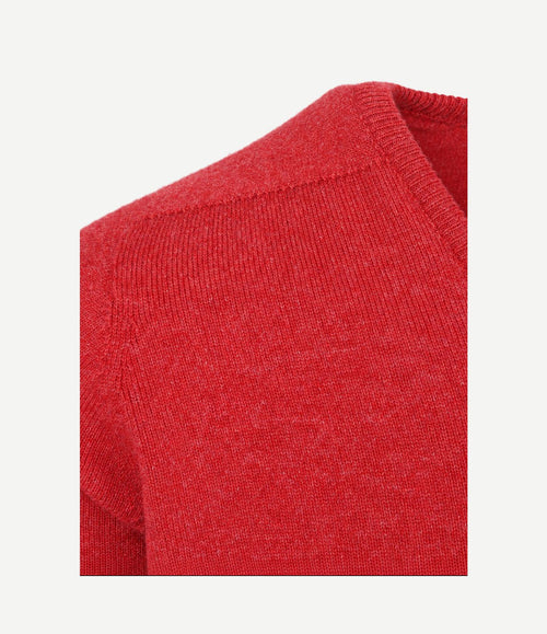 V-hals lamswol poppy melange