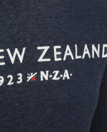 NZA hoodie diamond logo interlock melange icon donkerblauw | Regular-fit