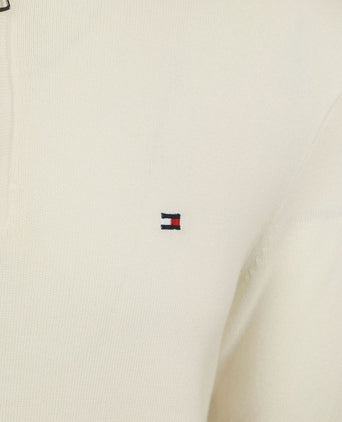 Tommy Hilfiger halve rits trui essential off white | Regular-fit