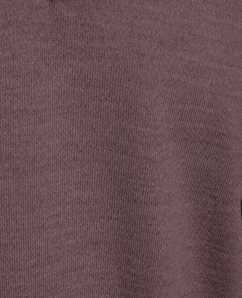 Longsleeve poloshirt merinowol aubergine