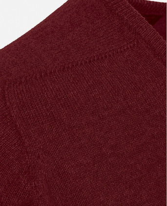 V-hals lamswol bordeaux