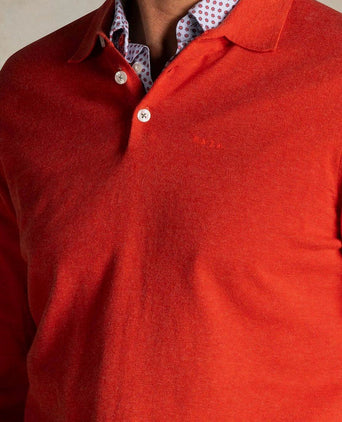 Longsleeve knitted polo rood