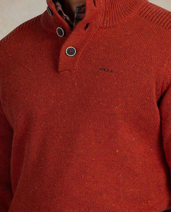 Pullover mocker eltham knit melange rusty orange