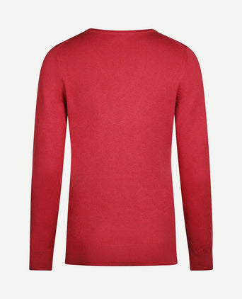 Damestrui cotton cashmere v-hals donkerroze