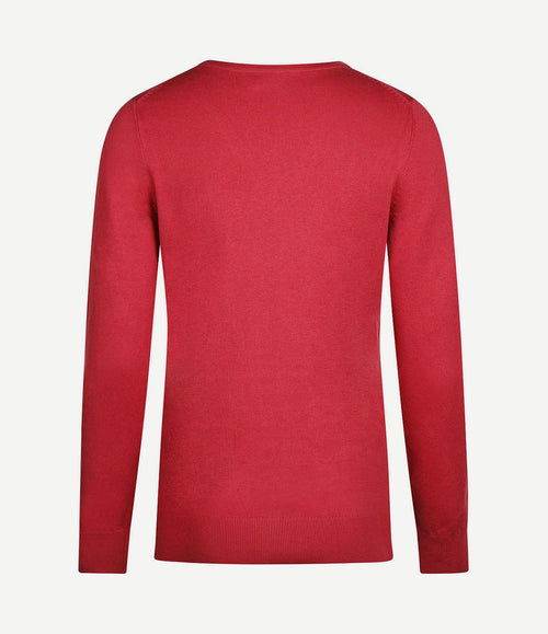 Damestrui cotton cashmere v-hals donkerroze