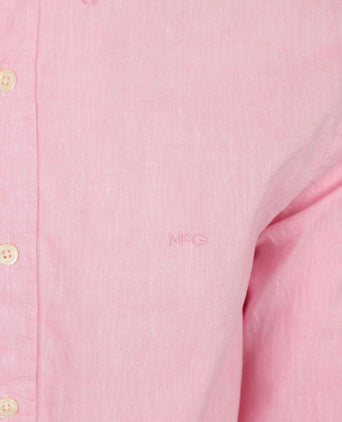 Overhemd cotton linen roze