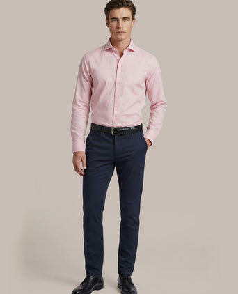 Melange overhemd roze