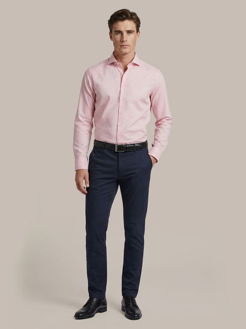Melange overhemd roze