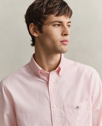 Poplin banker overhemd streep roze