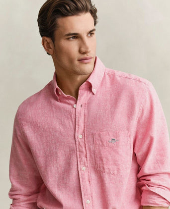 Overhemd cotton linen roze