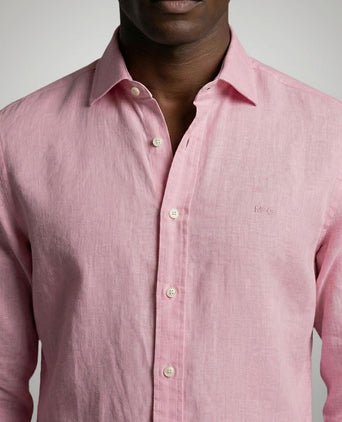 Overhemd cotton linen roze