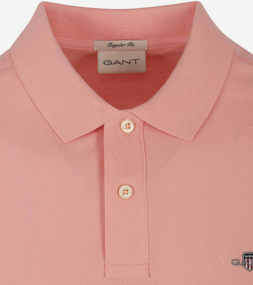 Shield piqué poloshirt roze
