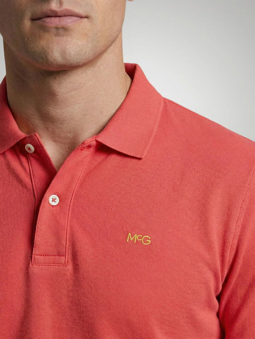 Piqué polo coral