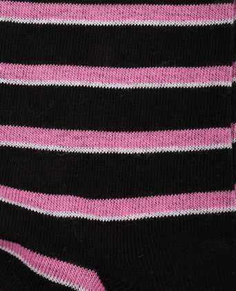 Sokken streep donkerblauw roze