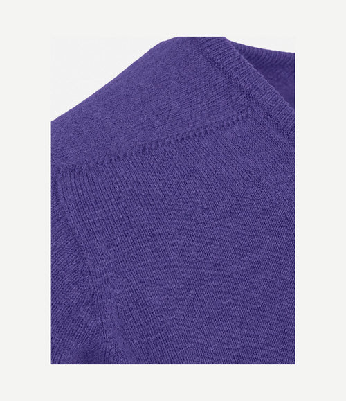V-hals lamswol heliotrope